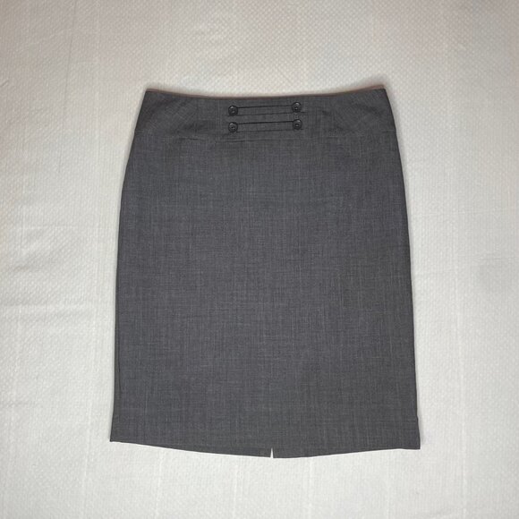 Jacob Gray Pencil Skirt with Button Detail – Size 4 - Picture 2 of 7